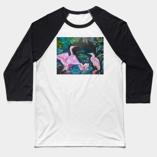 Pink Egrets Baseball T-Shirt